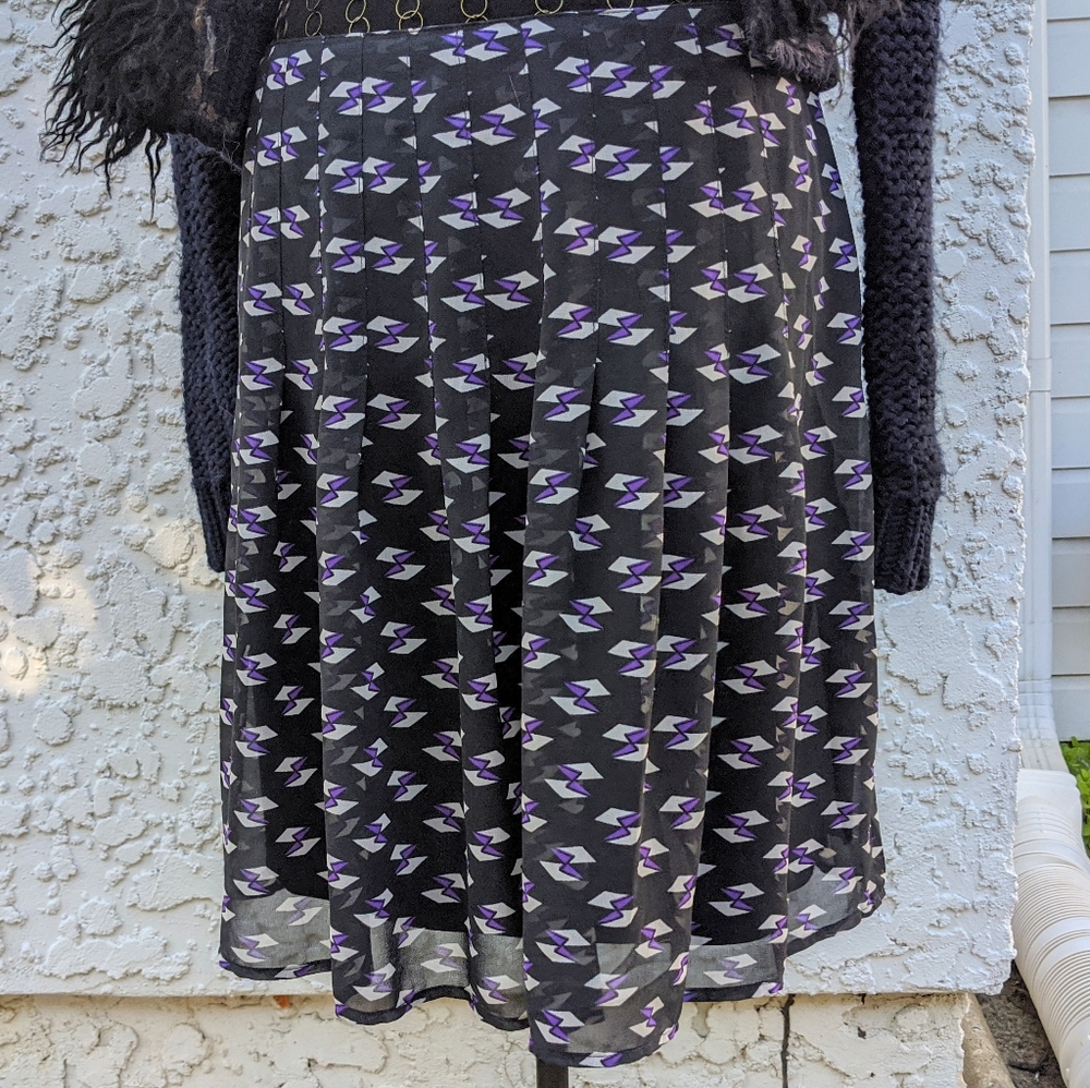 LOFT Abstract Print A-line Midi Skirt
